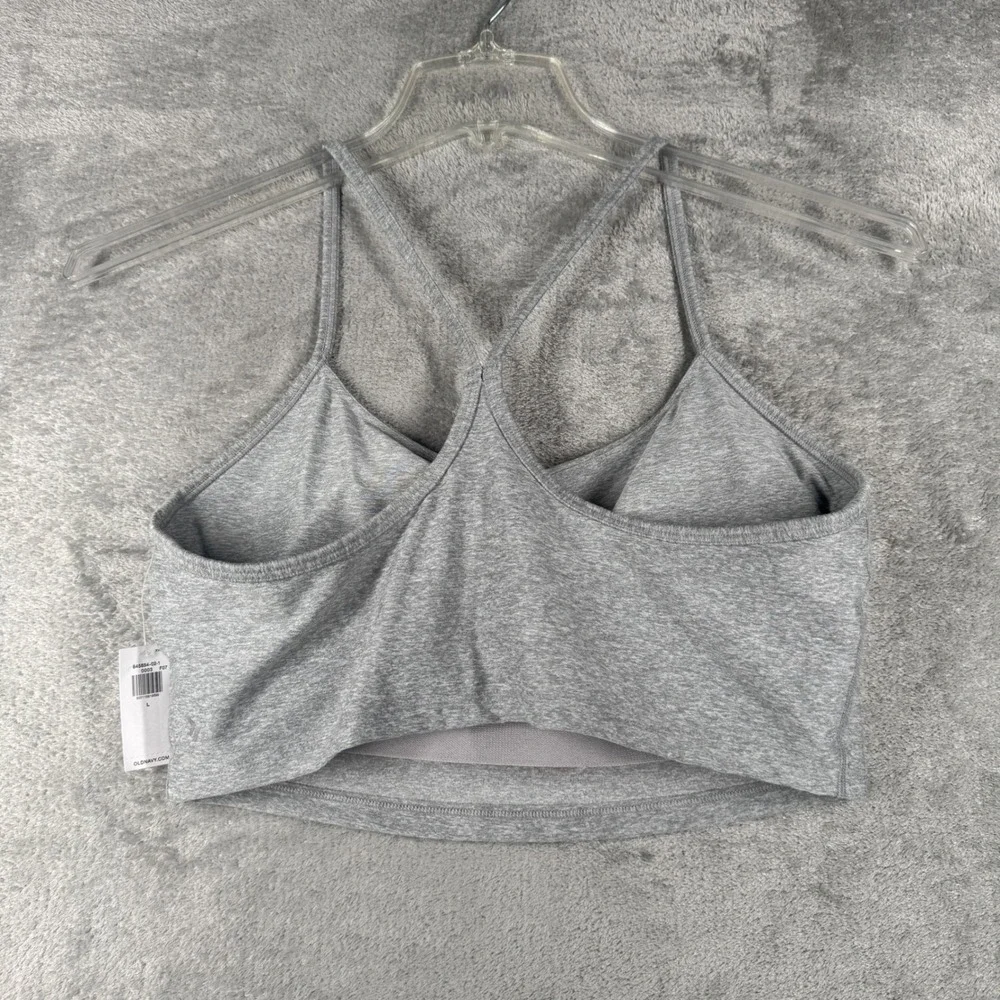 Old Navy Active Sports Bra Light Support Go-Dry Cloud Heather‎ Gray Size Large
